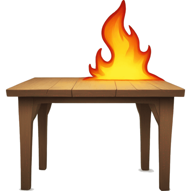 Broken table with angry fire emoji