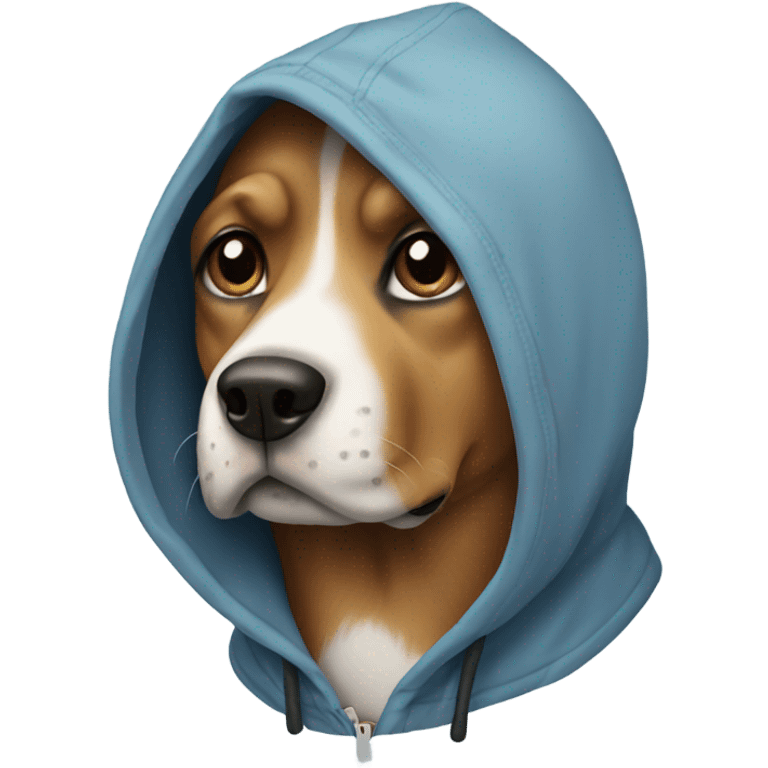 Dog wearing hoodie emoji