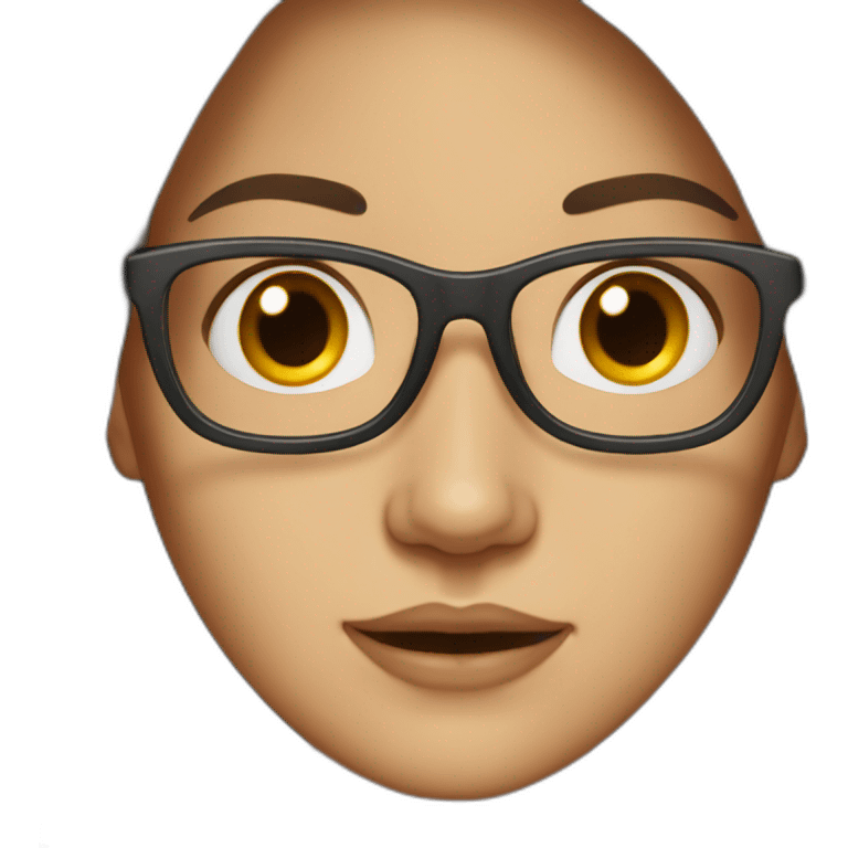 WOMAN WITH MIDDLE PART, LONG DARK RED HAIR, BROWN GLASSES, WHITE SKIN emoji