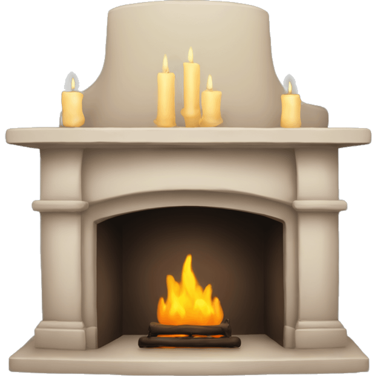 fireplace with candlesticks on top emoji