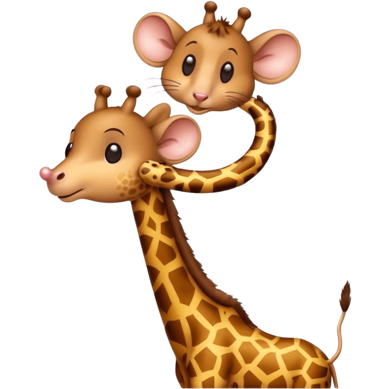 Mouse on a giraffe  emoji