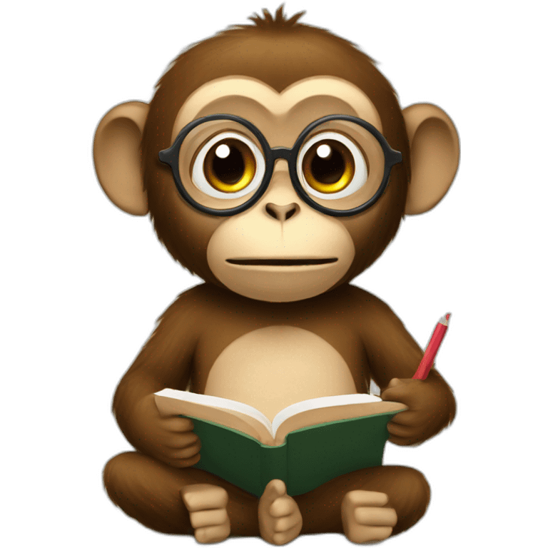 monkey studying maths emoji