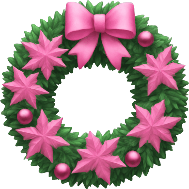 Pink Christmas wreath emoji