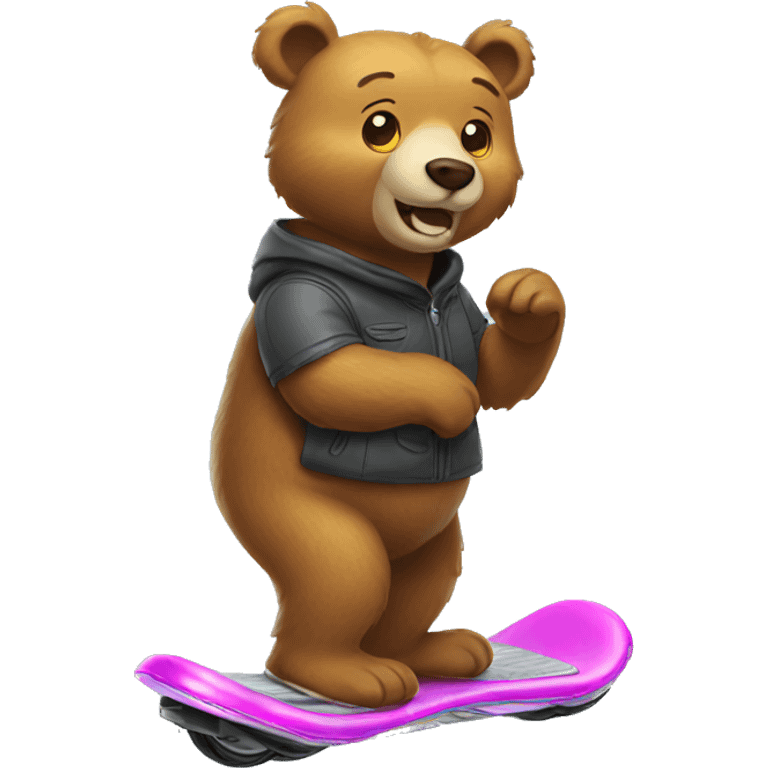 a bear on hoverboard emoji