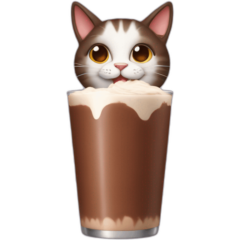 Cat drinking chocolate milk  emoji