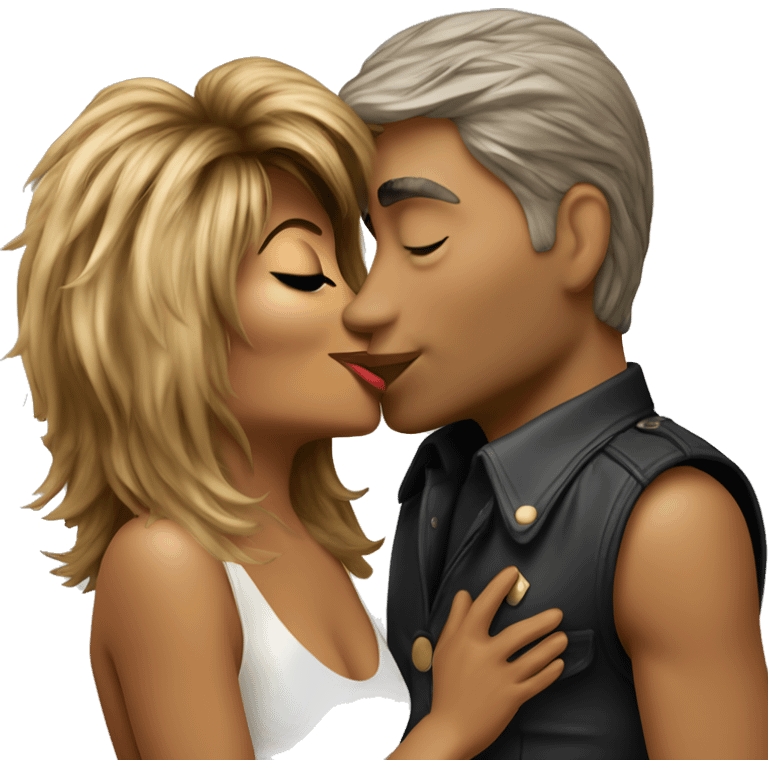 Tina Turner and Erwin Bach kissing  emoji