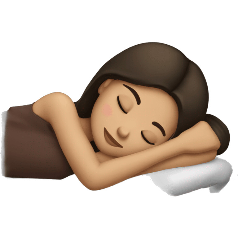 Brunette girl sleeping emoji