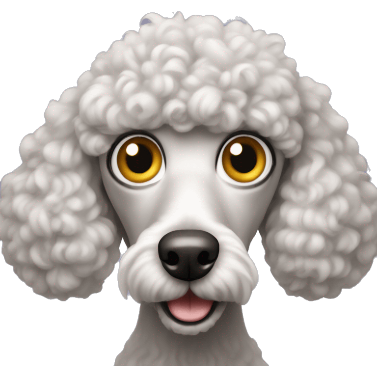 Poodle with crazy eyes emoji