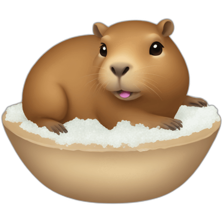 Capybara with Salt in hand emoji