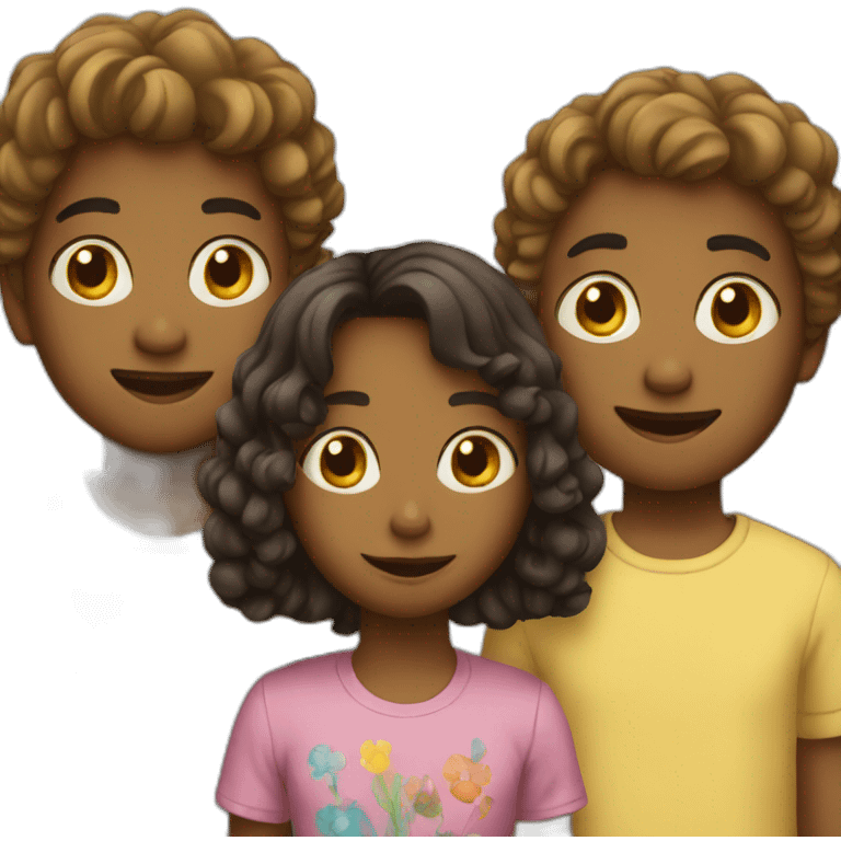 three kids emoji