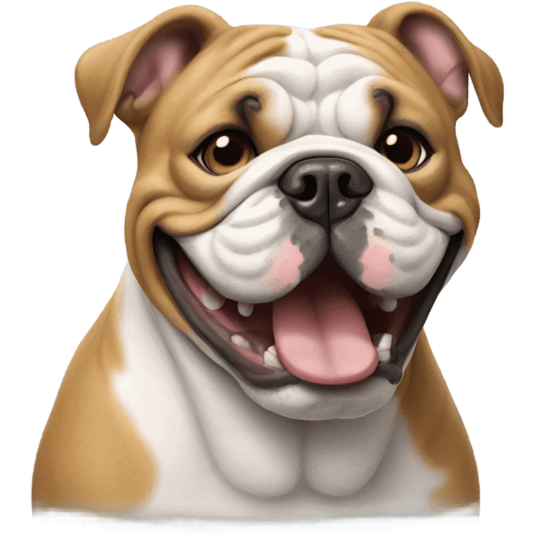 English bulldog smiling emoji