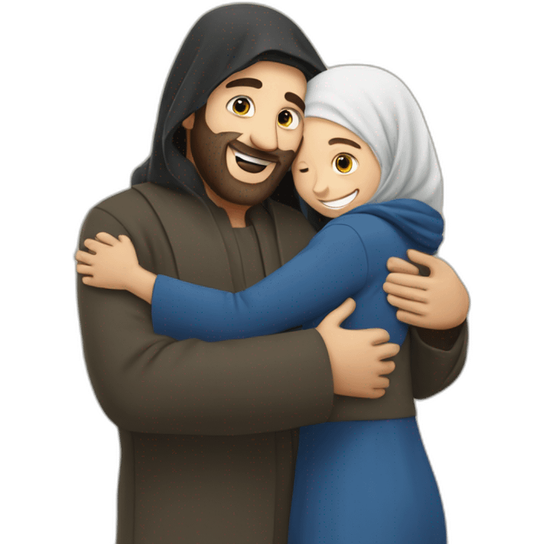 jew hugs muslim emoji