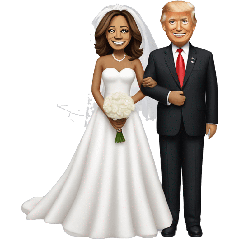 Donald Trump getting married with kamala Harris emoji