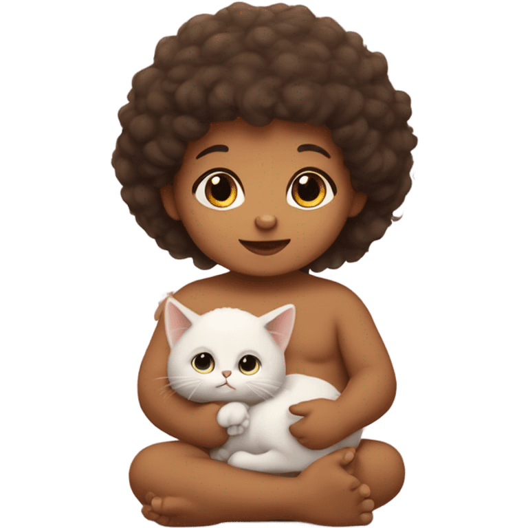 Baby holding a cat emoji