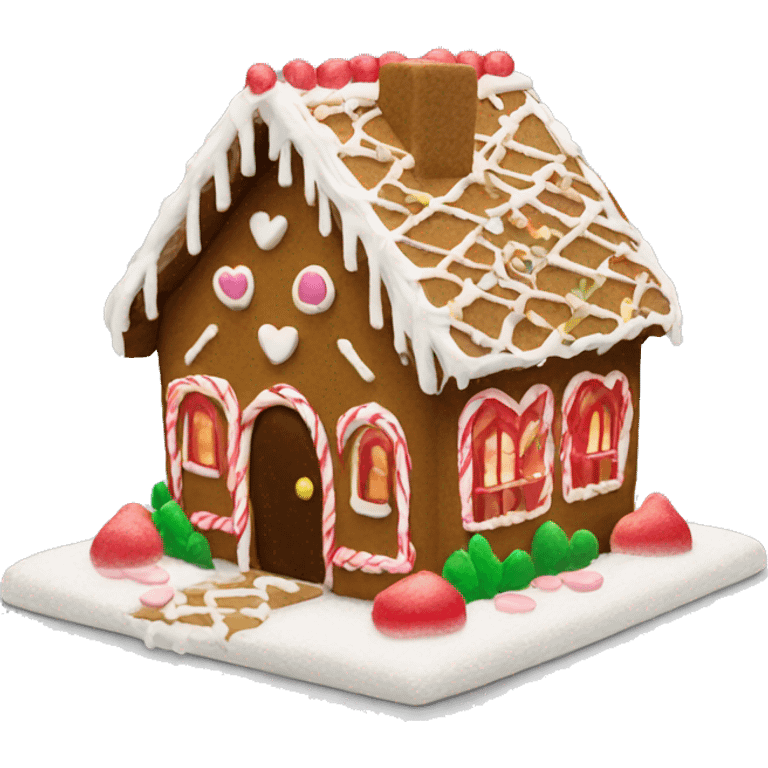 heart gingerbread house emoji