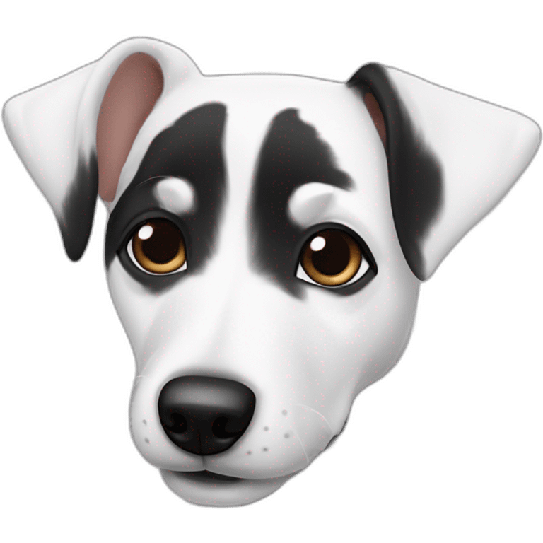 White jack russel with black ears emoji