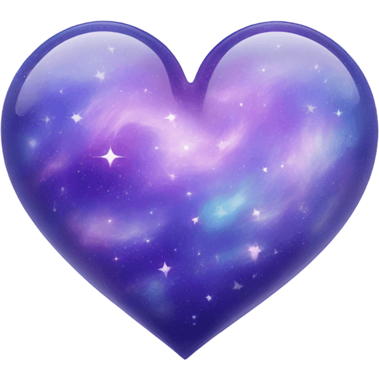 Pastel glass purple blue galaxy heart  emoji