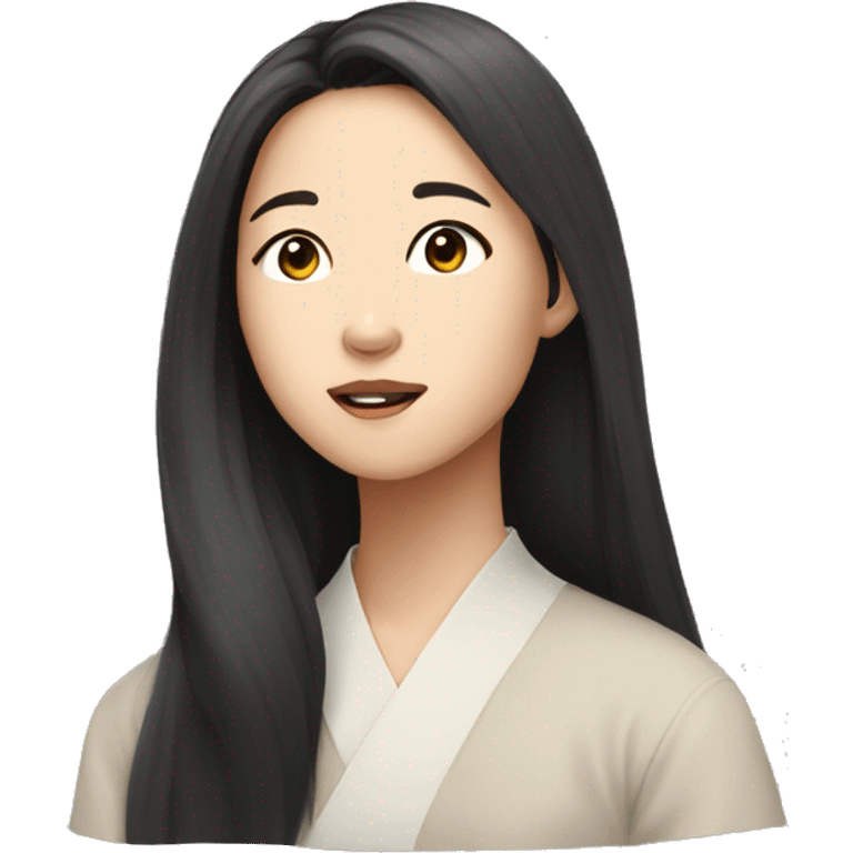 looking up aesthetic asian woman long hair emoji