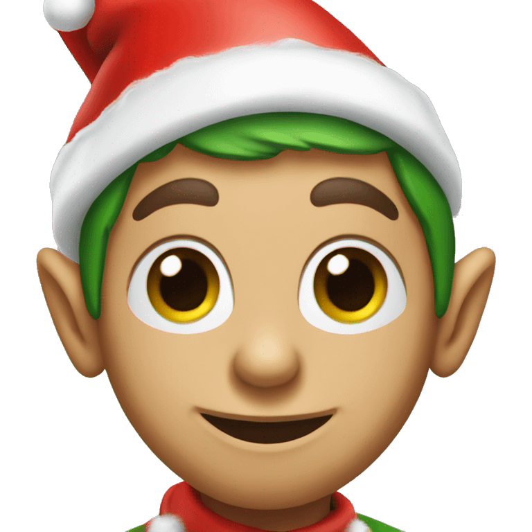 Elf with a Santa hat emoji