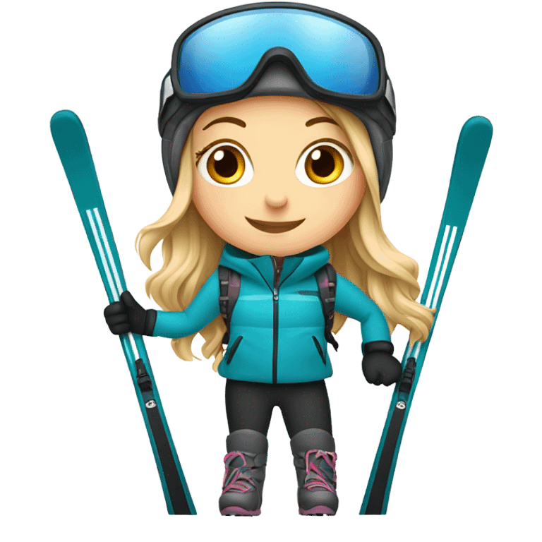 White Girl with skis emoji