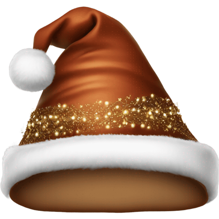 brown santa claus hat with shimmering garland emoji