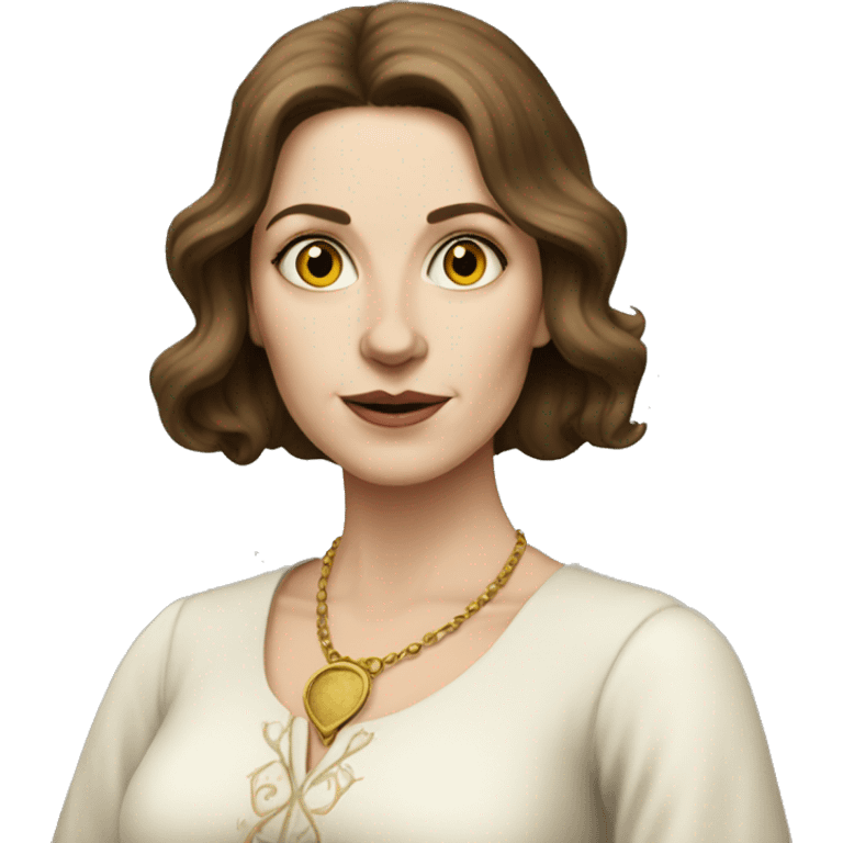 White lady brown hair tarot reader emoji