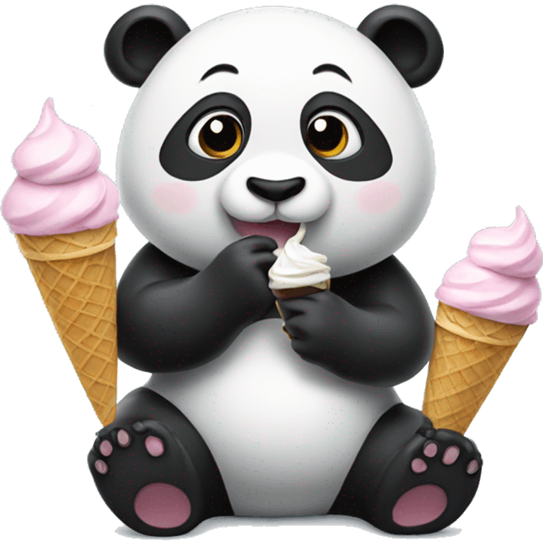 Panda eating ice cream emoji