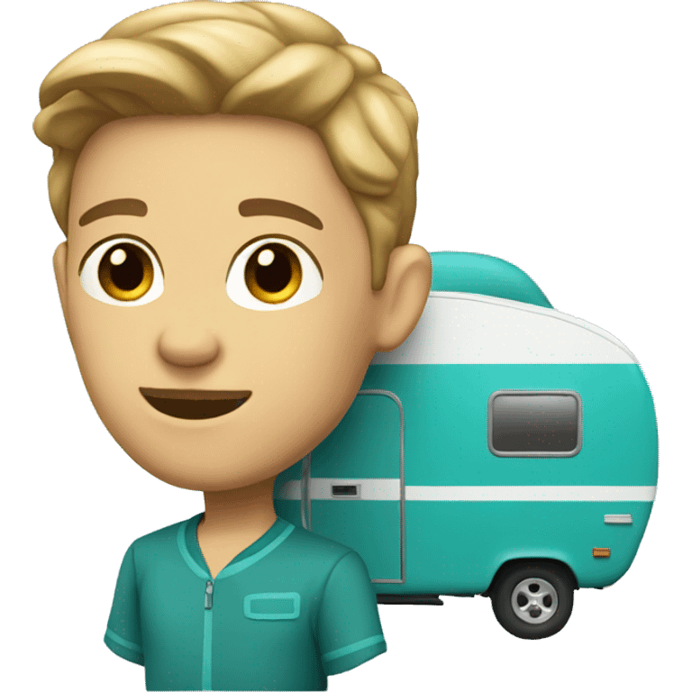 Teal Blue Camper emoji