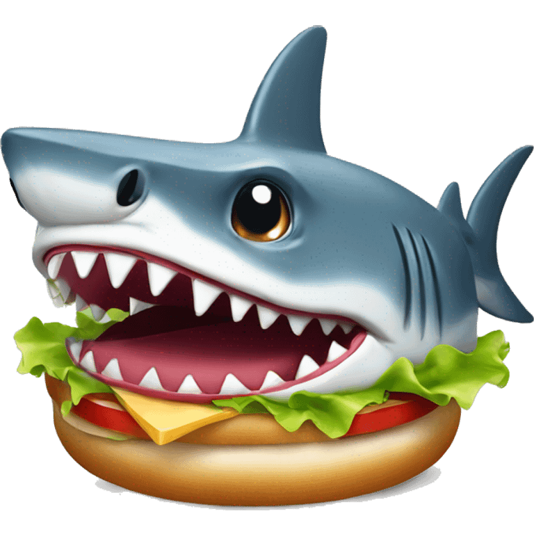 shark hamburger emoji