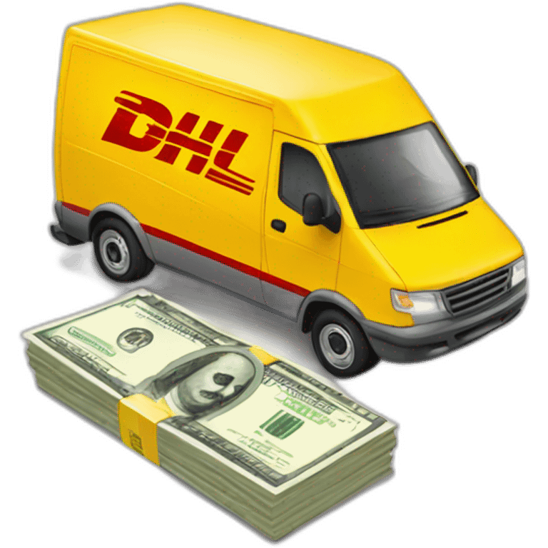  DHL van with money emoji