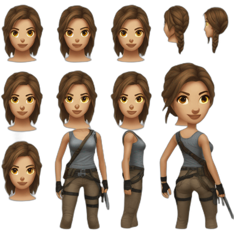 lara croft realistic drawing emoji