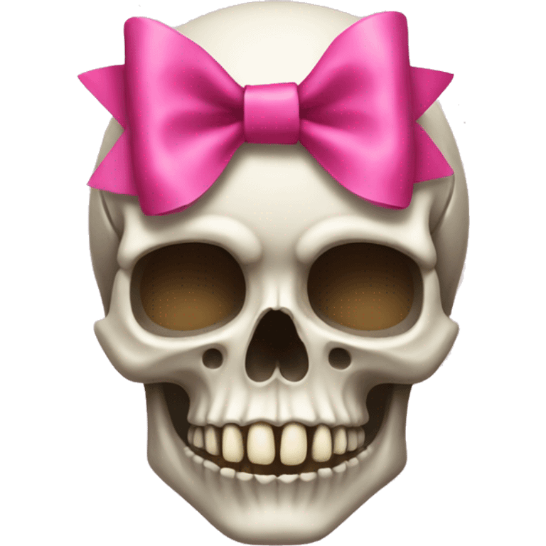 Skull with a pink bow emoji