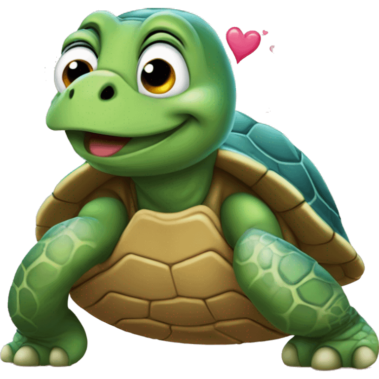 Turtle in love emoji