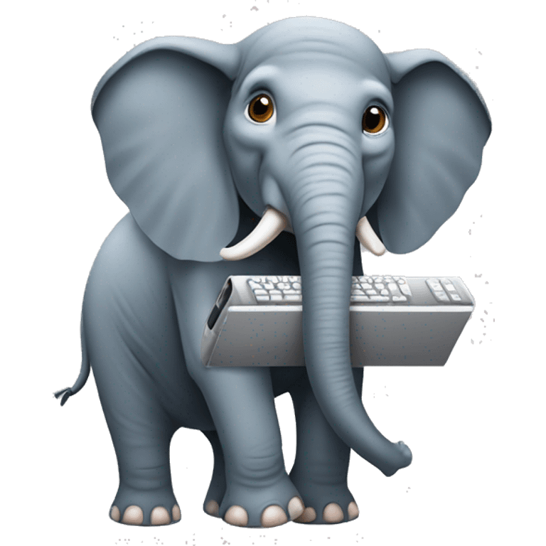 A elephant with an computer ￼  emoji