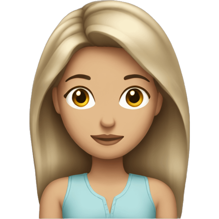 Brunette girl with blonde highlights emoji