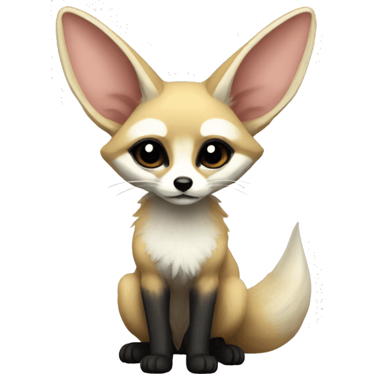 Fennec noir et blanc emoji