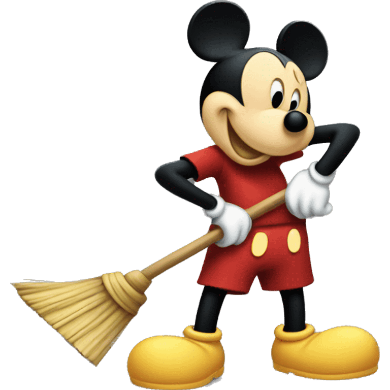 Mickey Mouse sweeping emoji