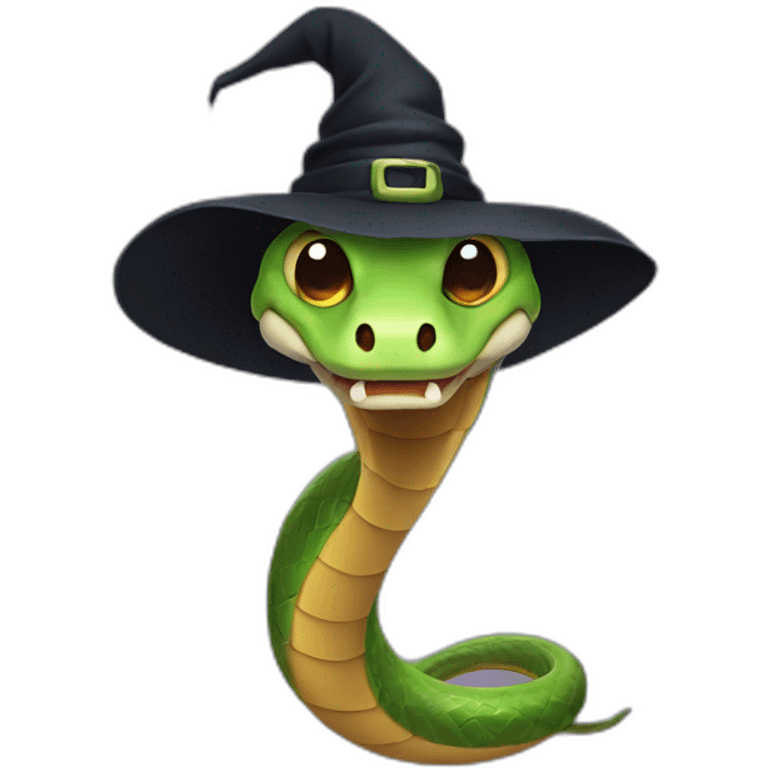 Snake with witch hat emoji