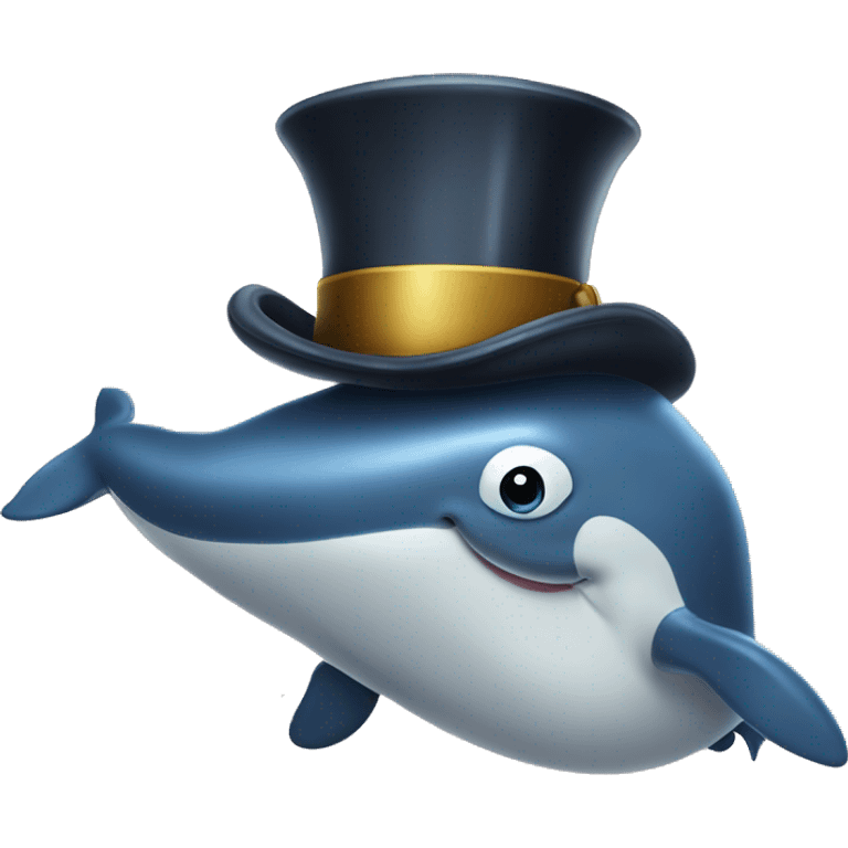 beefy whale with tophat emoji