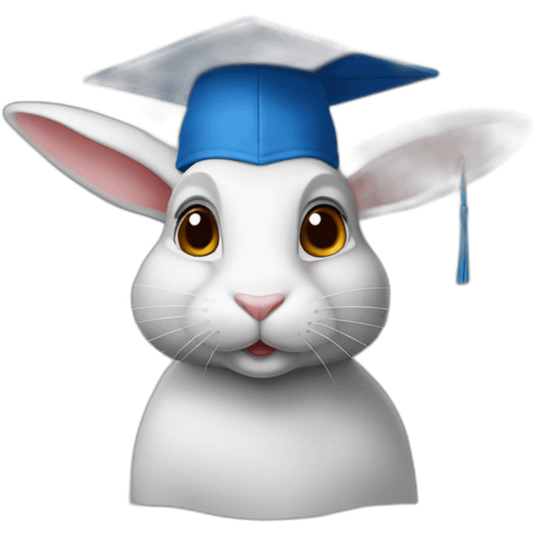 Ukrainian rabbit student in a square academic cap emoji