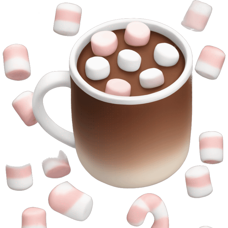 Mug of hot chocolate with marshmallows for Christmas emoji