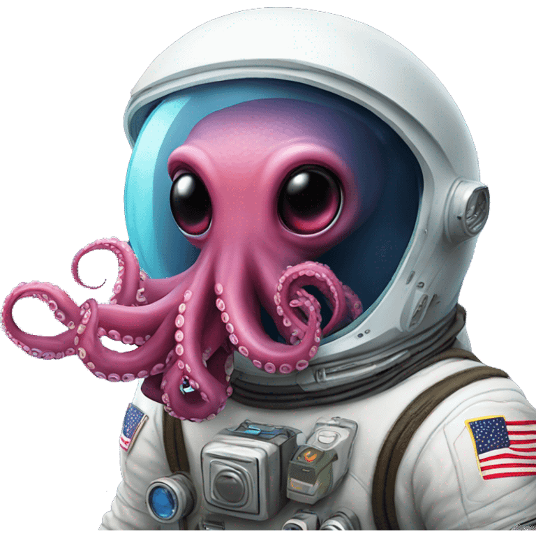 Alien Octopus with astronaut emoji