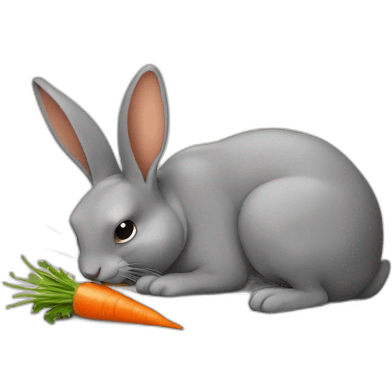 un lapin mange une carotte emoji