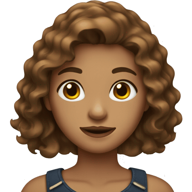 Wavy brown haired girl emoji