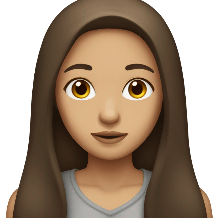 Girl with long straight brown hair emoji