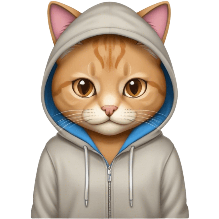 Cool cat wearing a hoodie emoji