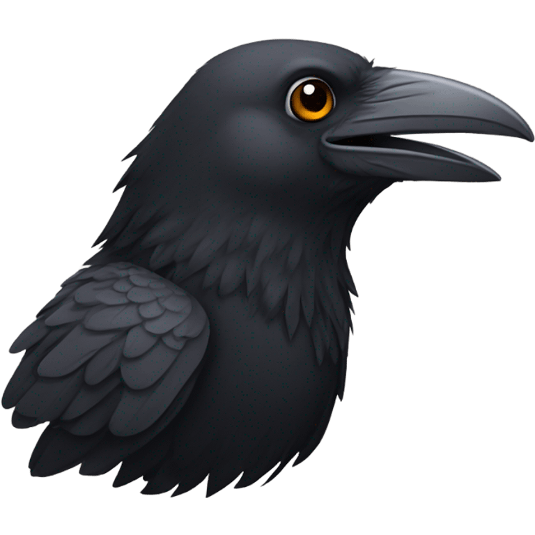 Crow with brown mullet hair emoji