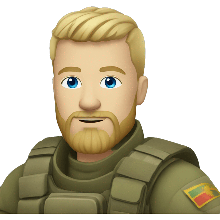 ukrainian military man with blonde with a beard and blue eyes who looks like ragnar lodbrok emoji