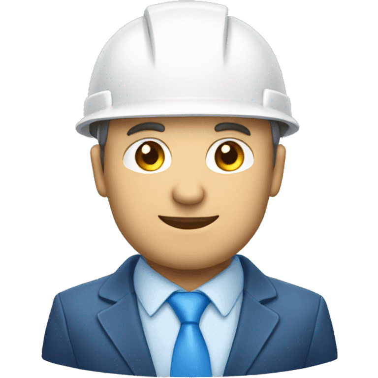 a white business man with a blue house builder helnmet emoji