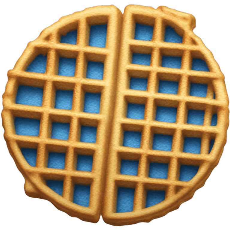 Blue colored waffle emoji